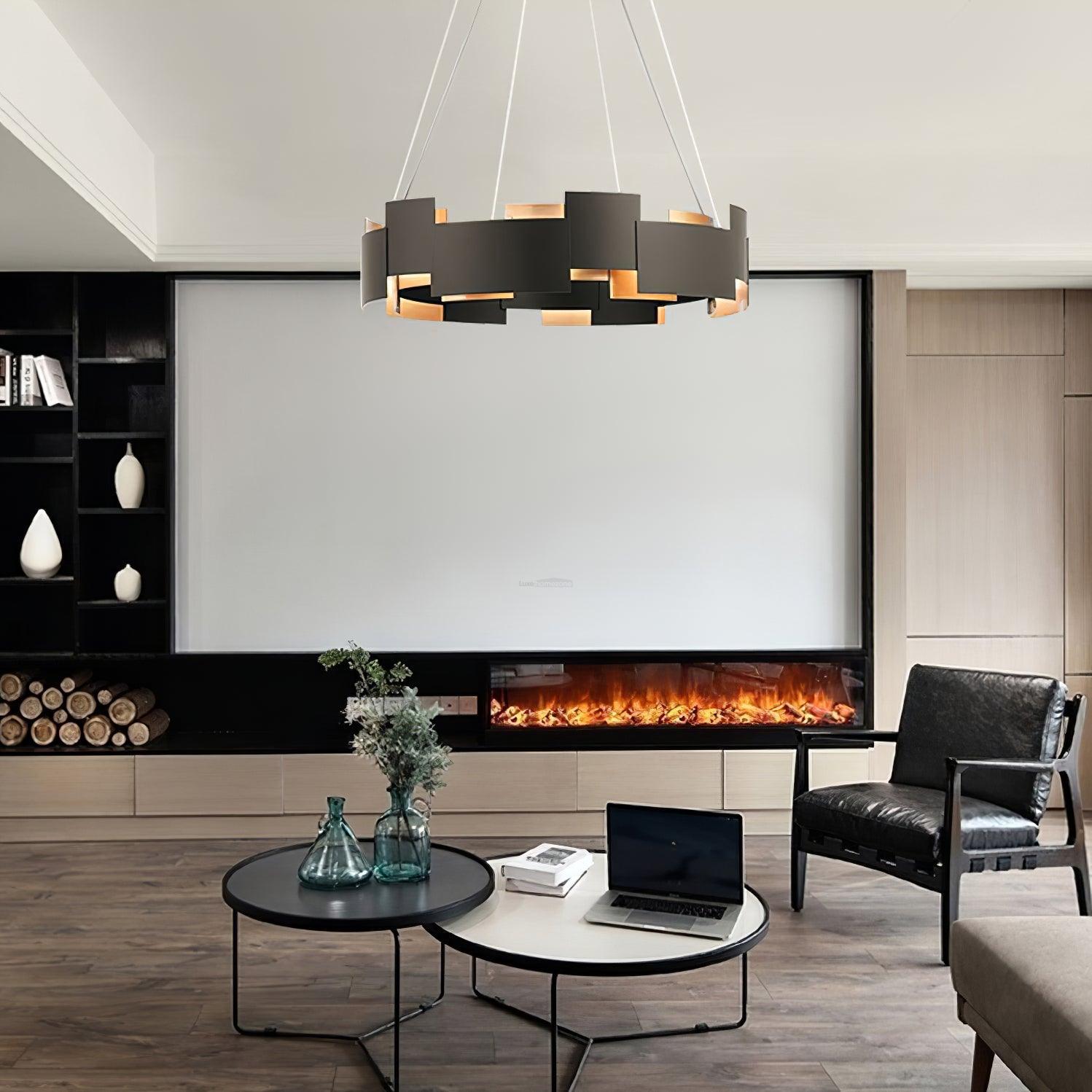 Kichler Oval Chandelier ∅ 23.6″ - Black & Gold-1-Luxehomezone