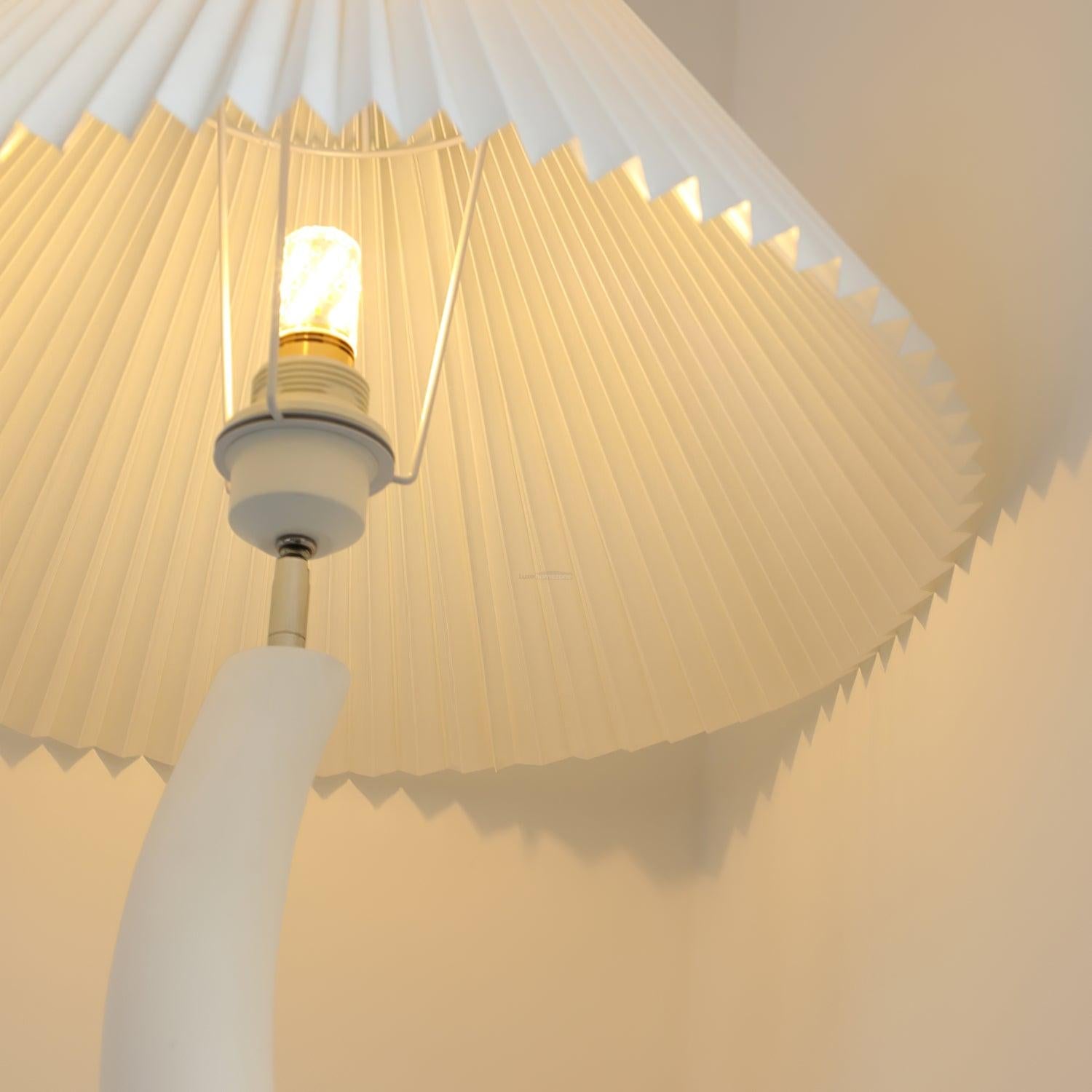 Twisted Pleated Floor Lamp ∅ 17.7″ - Fabric-1-Luxehomezone