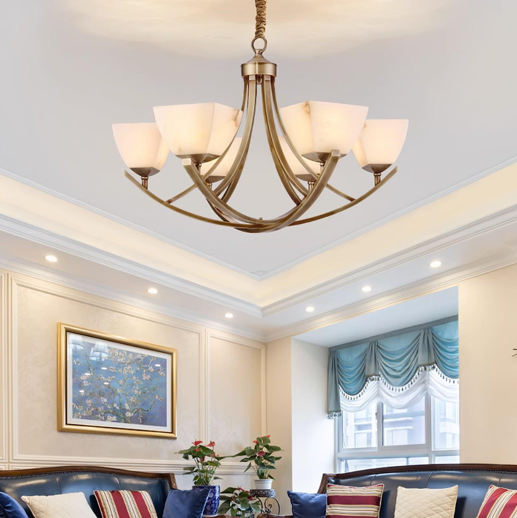 Dover Brass Chandelier with 8 heads - Luxehomezone