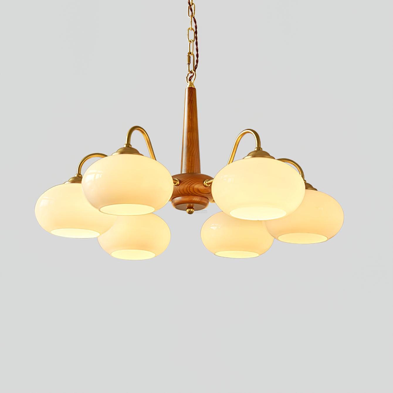 Persimmon Chandelier with 3/4/6 heads - Glass Chandelier, Persimmon-1-Luxehomezone