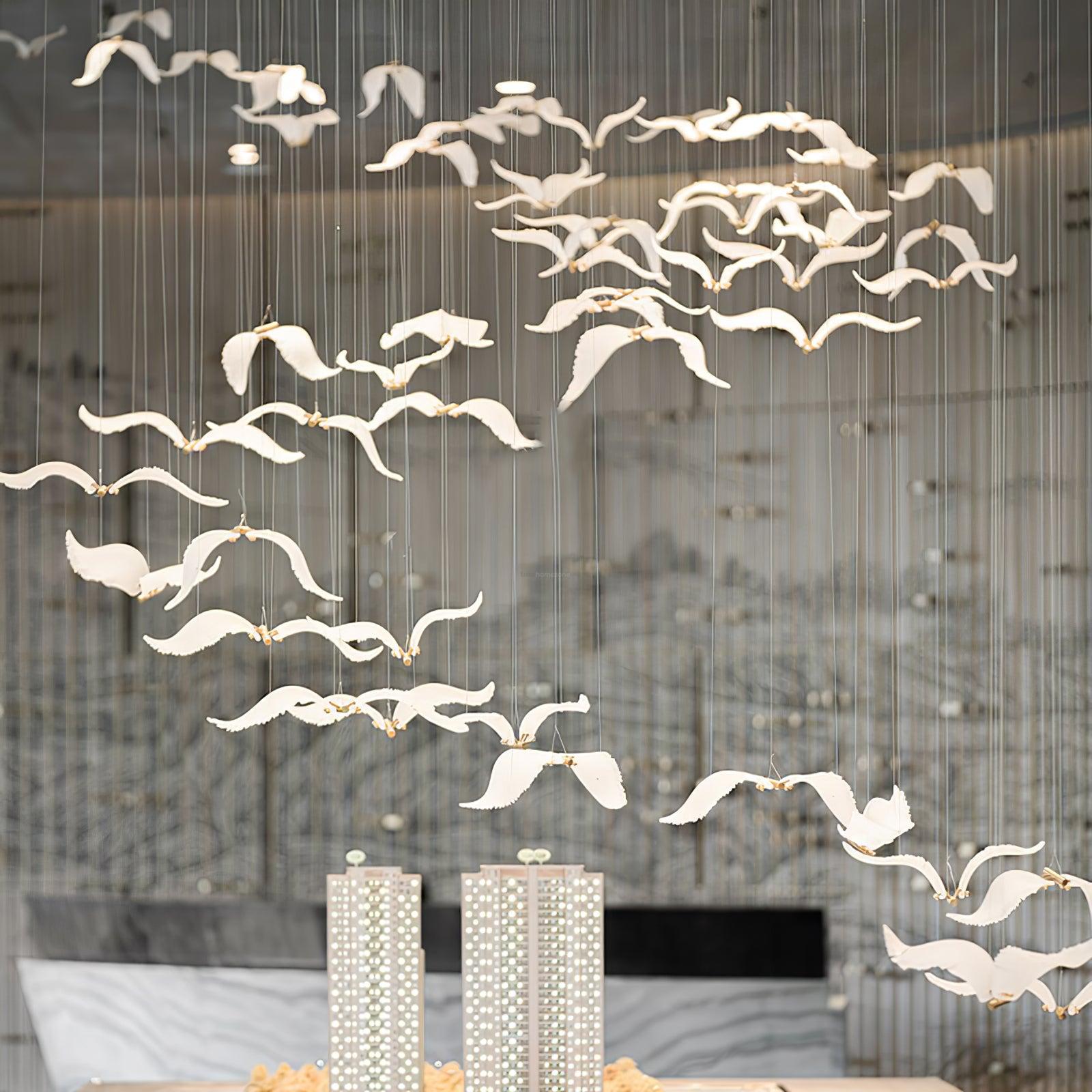 Large Seagull Chandelier with 1/3/5/7/9/11/12/18 heads - Bird-1-Luxehomezone