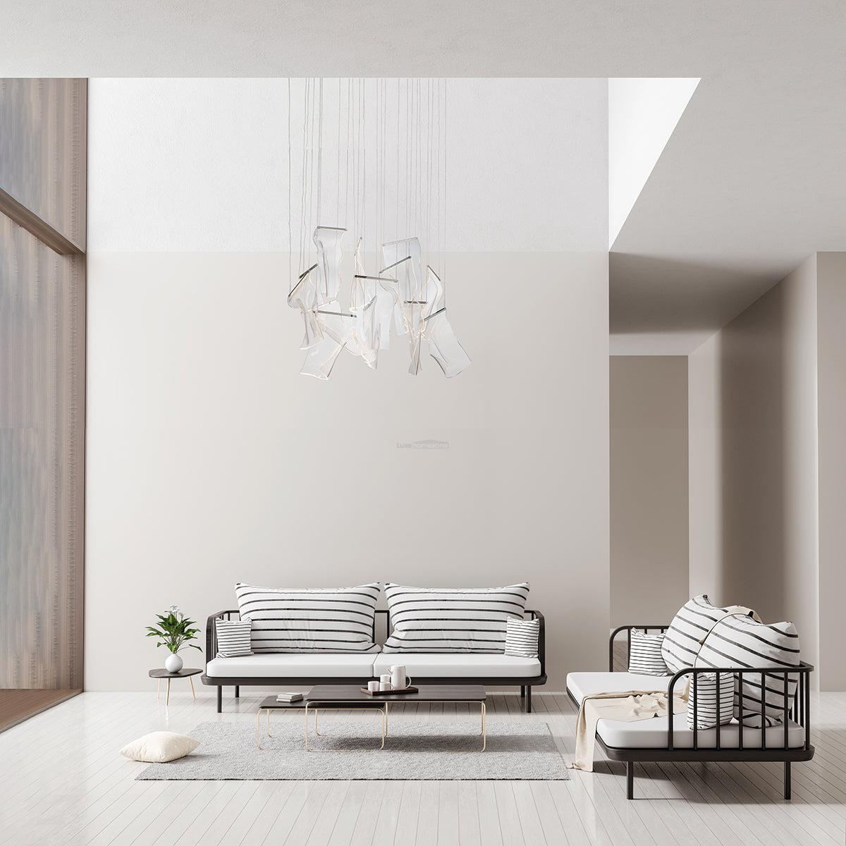 Acrylic Staircase Chandelier - Helia-1-Luxehomezone
