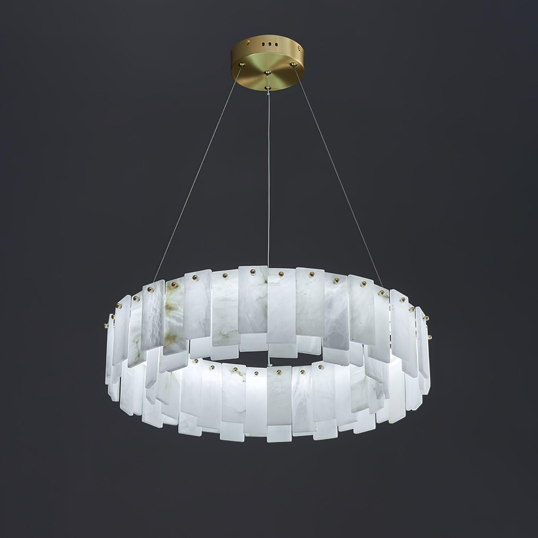 Celestial Alabaster Round/Square Chandelier - Alabaster, Alabaster Chandelier-1-Luxehomezone