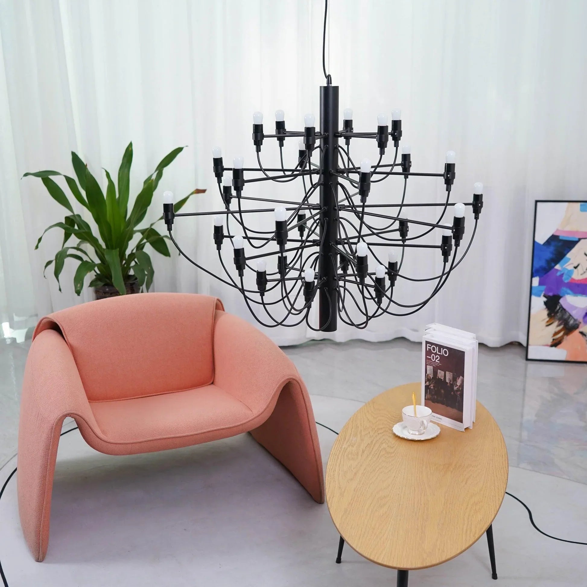 2097 Mid-Century Retro Candle Chandelier with 18/30/50/75 heads - Candle-1-Luxehomezone