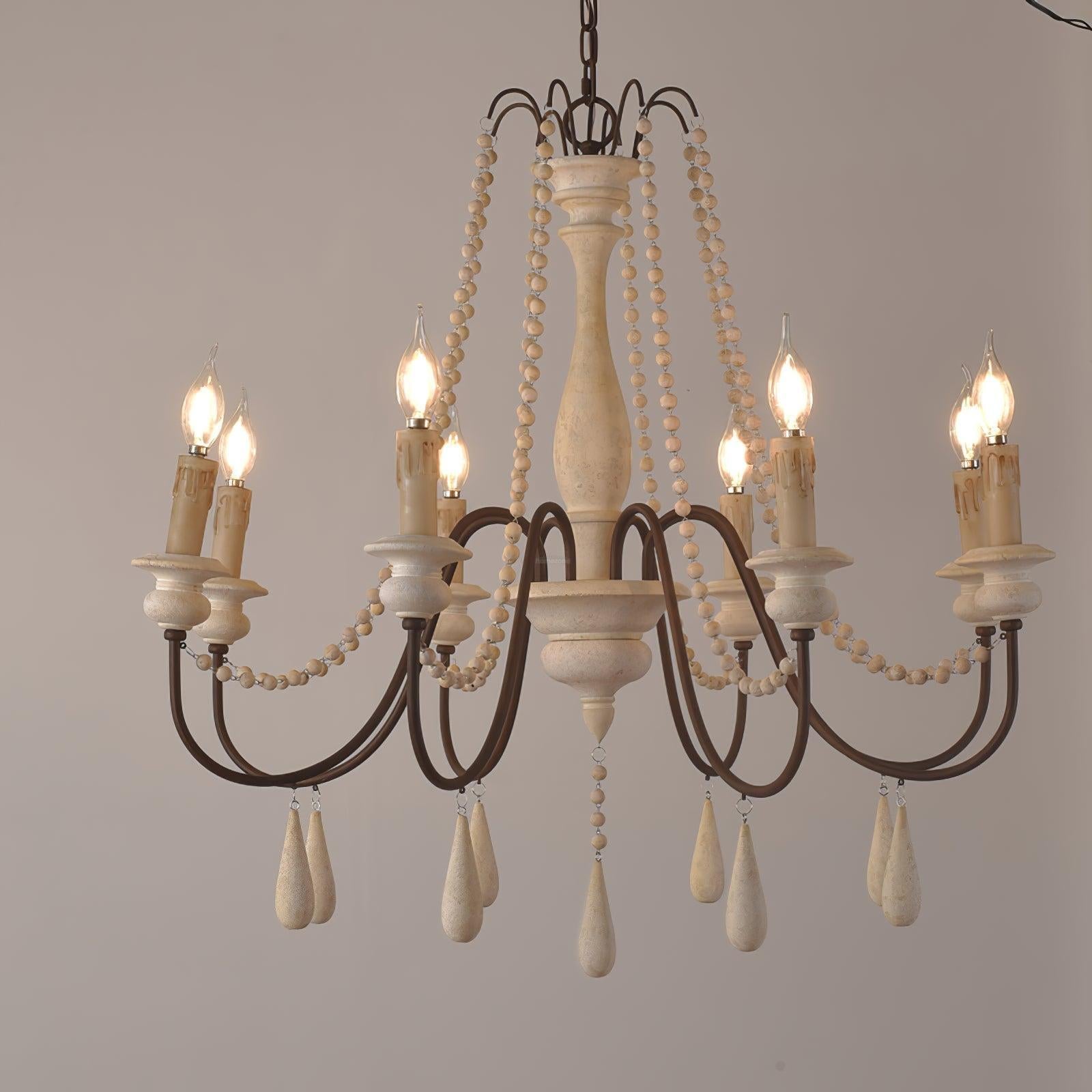 Candle Style Beaded Chandelier Φ 29.5″ - Candle-1-Luxehomezone