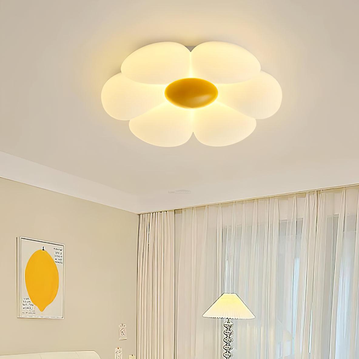 Six-leaf Flower Kids Room Ceiling Lamp  ∅ 19.7″ - Candy, Flush Mounts, Green, Pink, White, Yellow-1-Luxehomezone