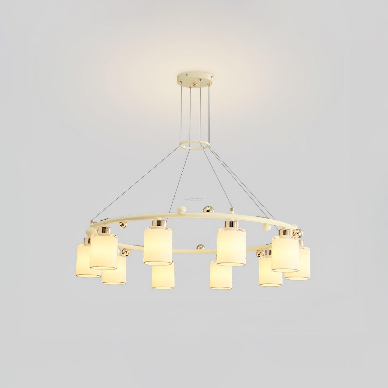 Round Glass Cup Chandelier - Cylinder-1-Luxehomezone