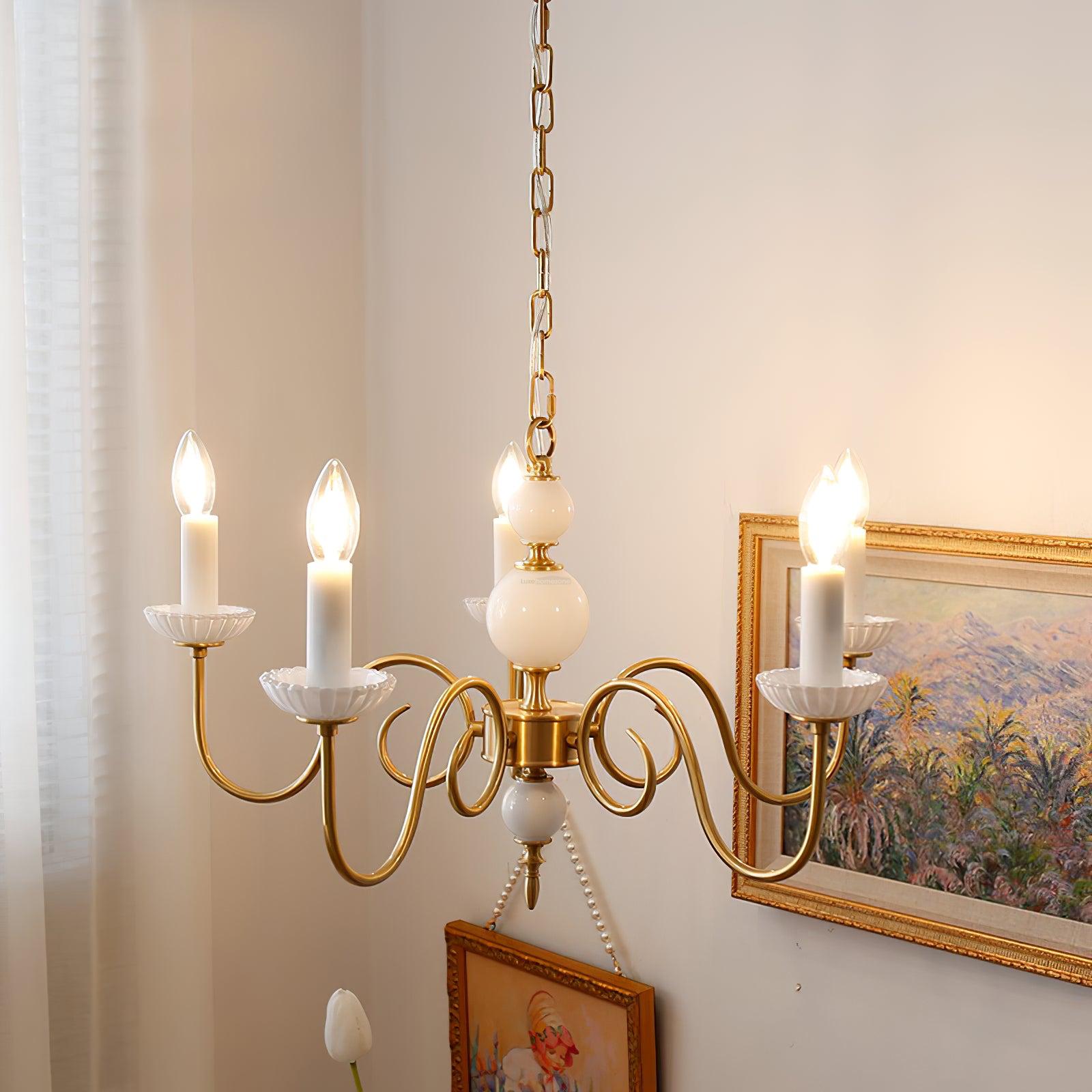 Candle Style Carlita Chandelier with 3/5 heads - Candle-1-Luxehomezone