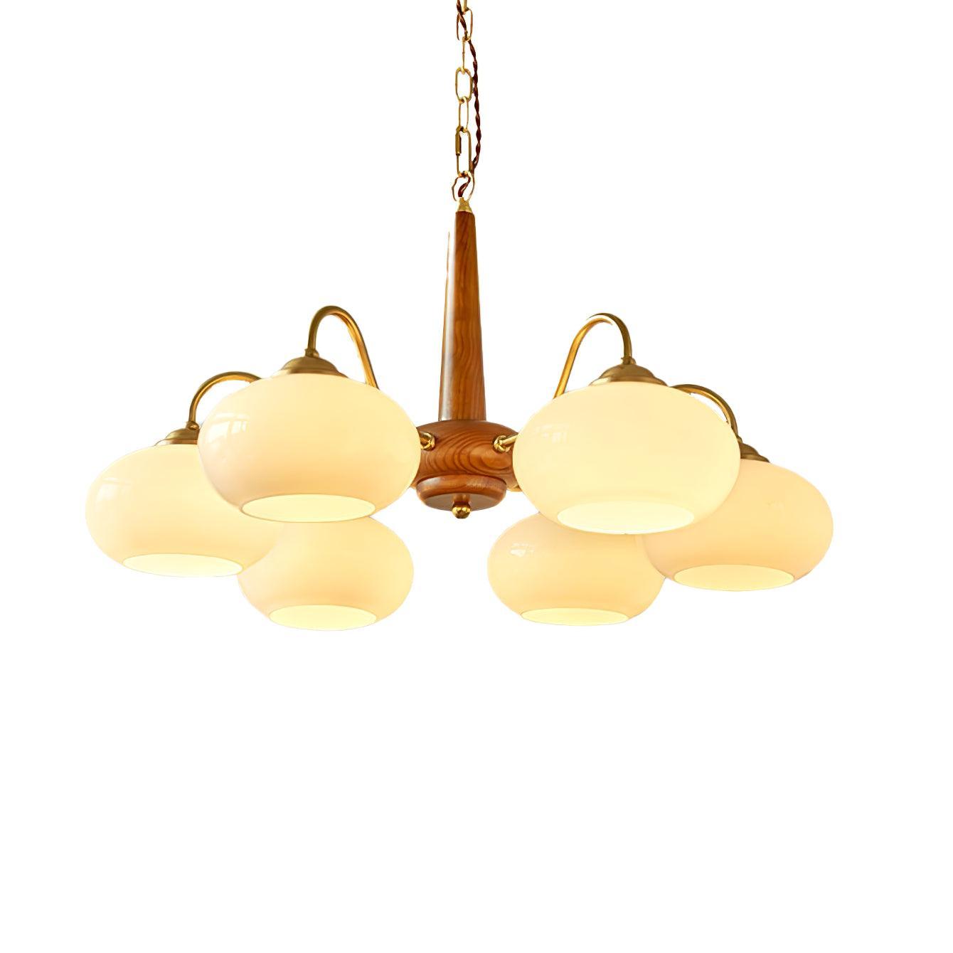 Persimmon Chandelier with 3/4/6 heads - Glass Chandelier, Persimmon-1-Luxehomezone