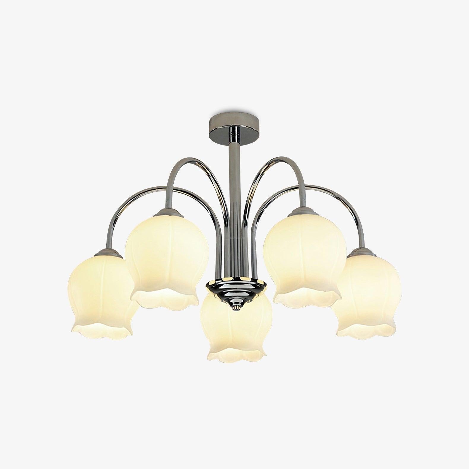 Floral Glass Chandelier with 5/6/8 heads - Luxehomezone