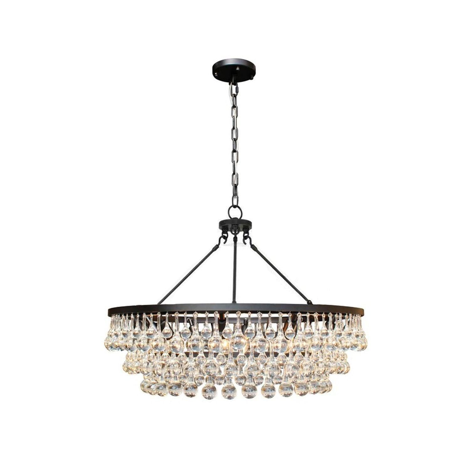 Unique Tiered Crystal Chandelier Φ 15.7″ - Crystals-1-Luxehomezone