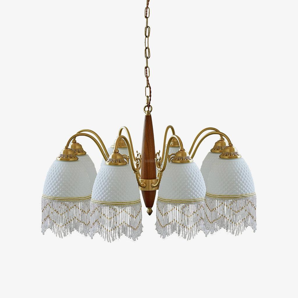 Mesh Tassel Glass Chandelier ∅ 19.7″ - Tassel-1-Luxehomezone