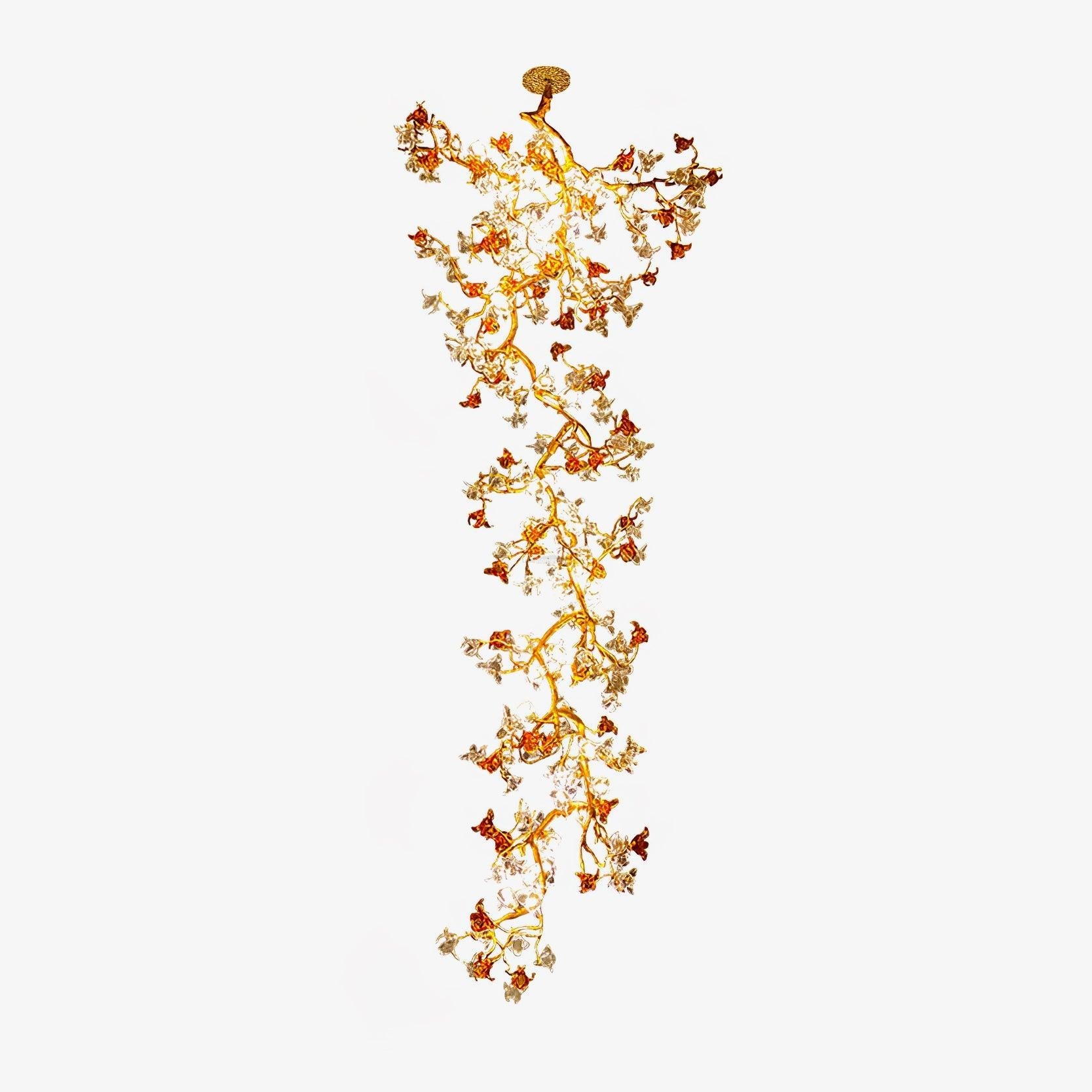 Brass Maple Long Branch Staircase Chandelier - Helia-1-Luxehomezone