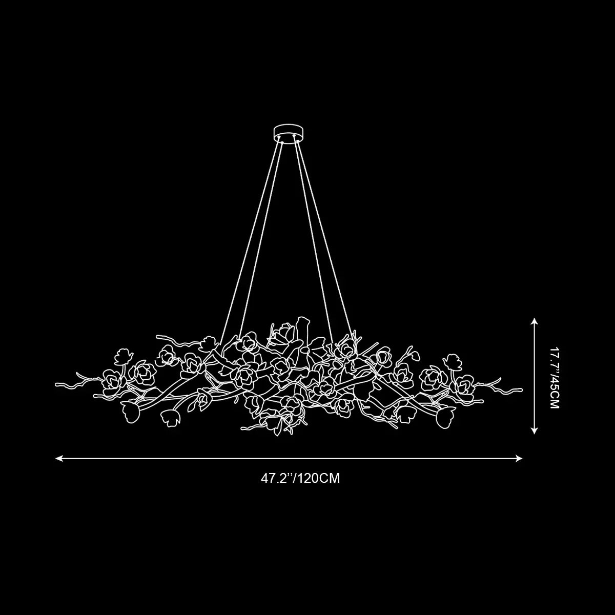Flower Bloom Branch Type Brass Chandelier