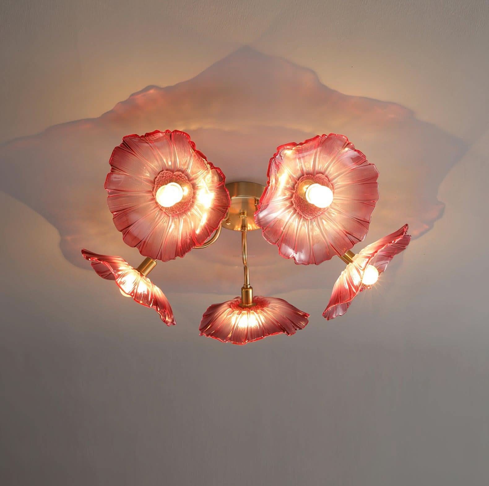 Lotus Leaf Glass Ceiling Lamp ∅ 31.5″/39.4'' - Luxehomezone