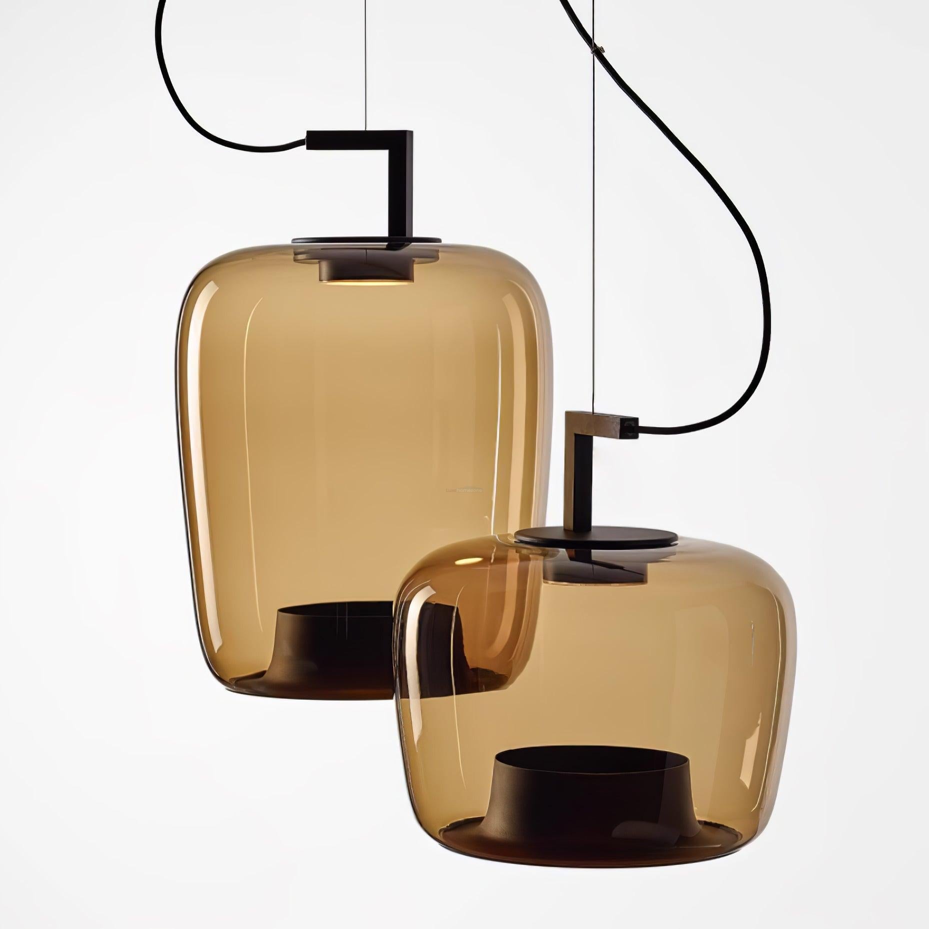 Doppelte Pendant - Art Glass-1-Luxehomezone