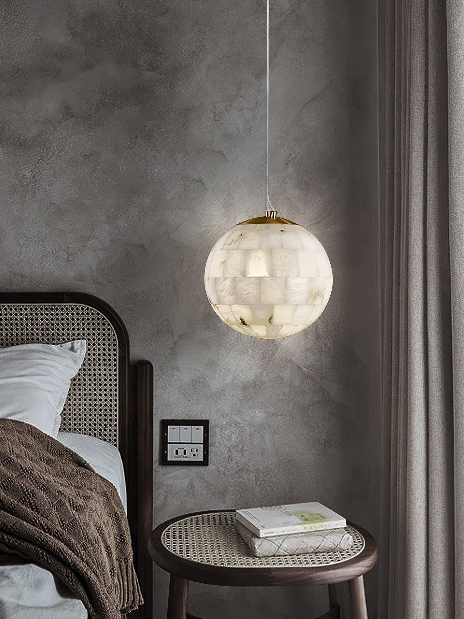 Alabaster Ball Pendant Light - Alabaster, Alabaster Pendant-1-Luxehomezone