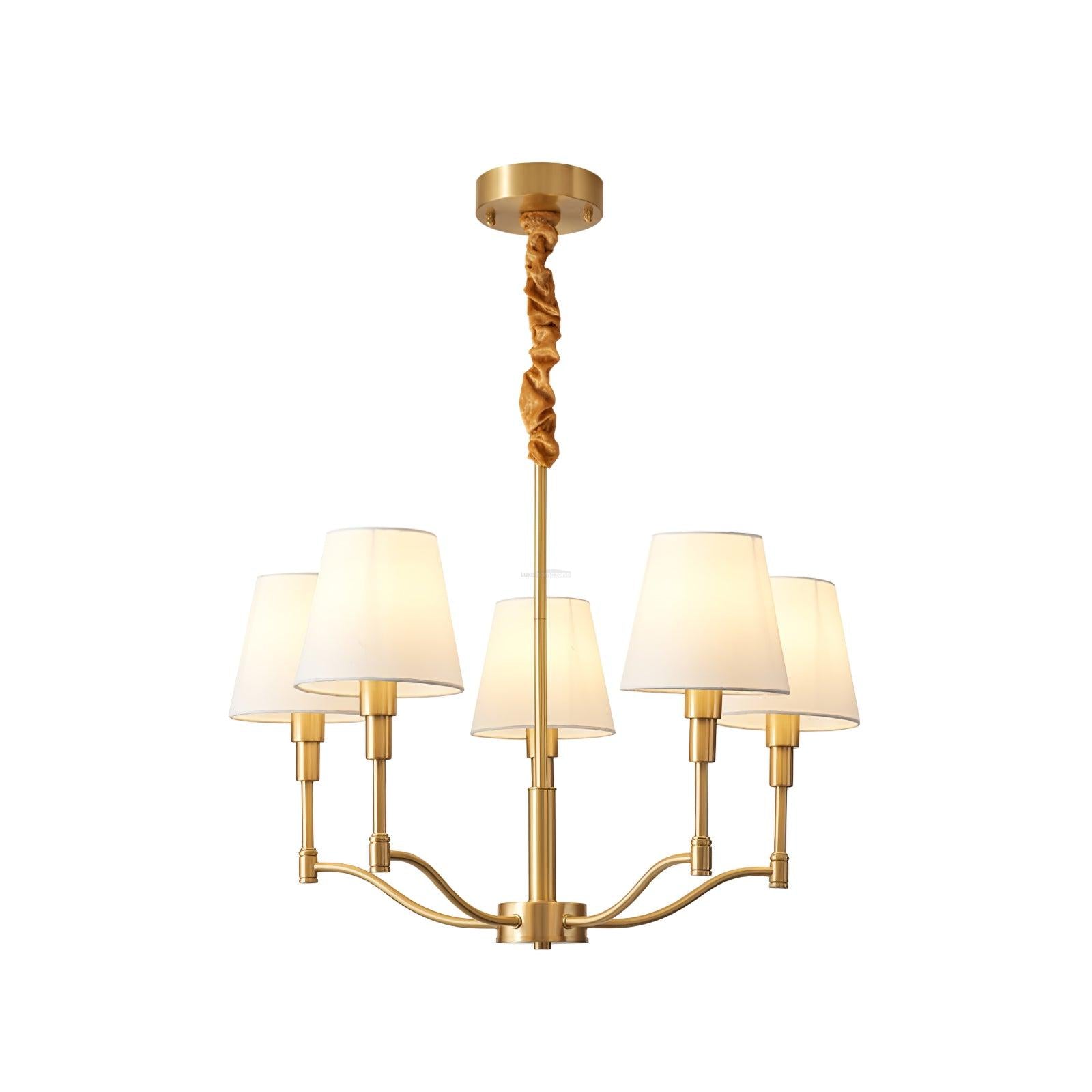 Meridian Mid Century Brass Chandelier with 3/5/8 heads - Variety-1-Luxehomezone