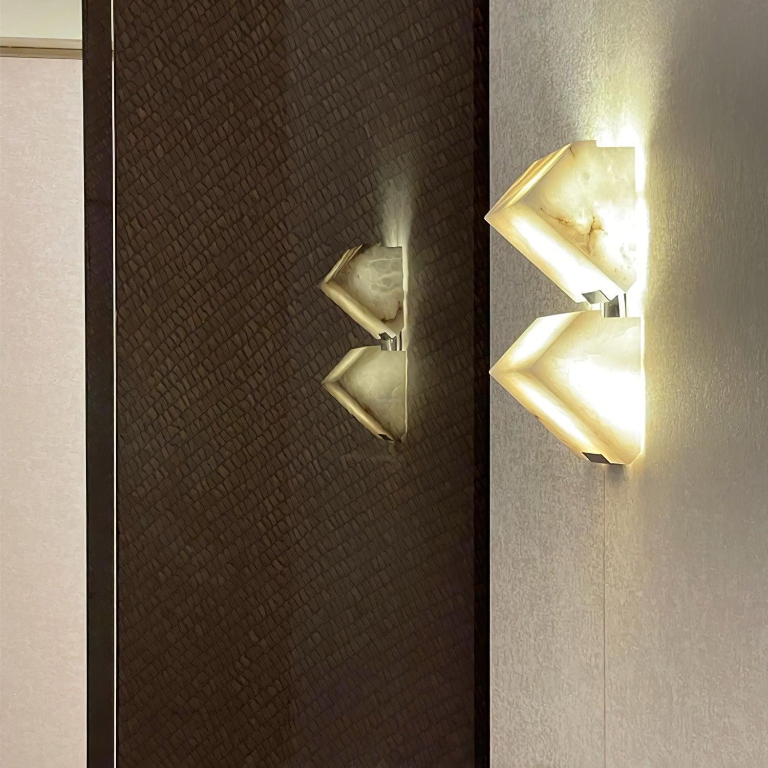 Alabaster Staircase Wall Sconce - Alabaster, Alabaster Wall Lamp-1-Luxehomezone