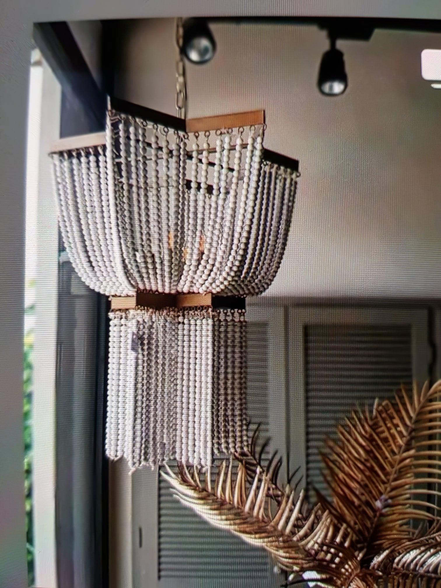 Estrella Chandelier Φ 24″ - Wooden Beads-1-Luxehomezone