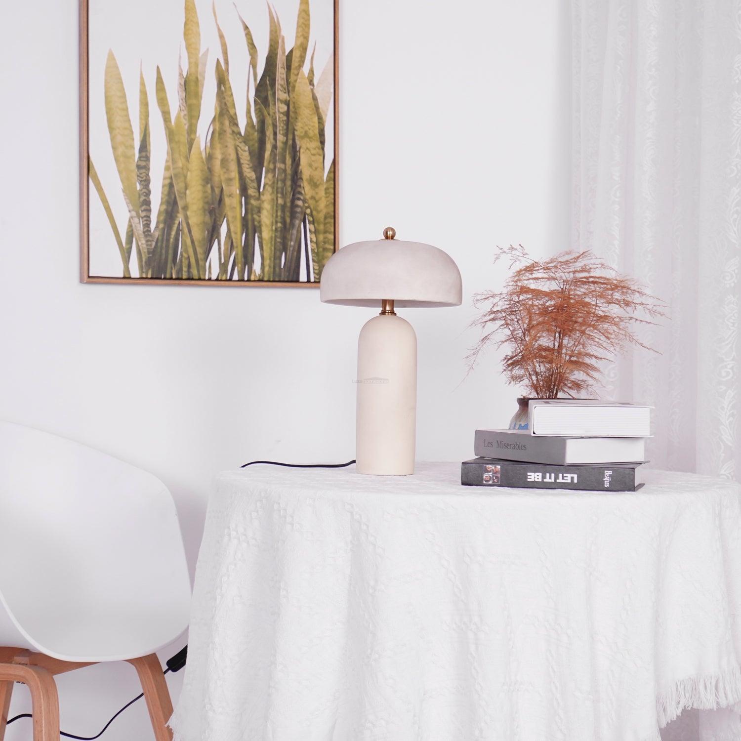 Fungi Glow Table Light - Kaya Ceramics, White-1-Luxehomezone