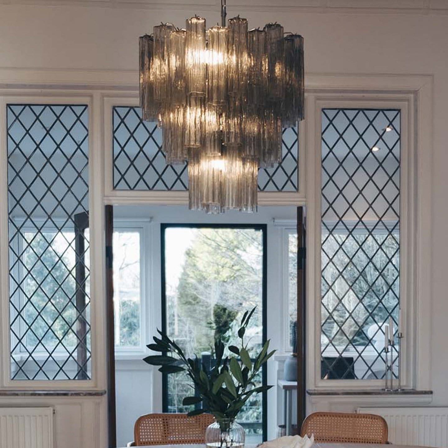 Tronchi Murano Chandelier – 48 tubes – Smoked