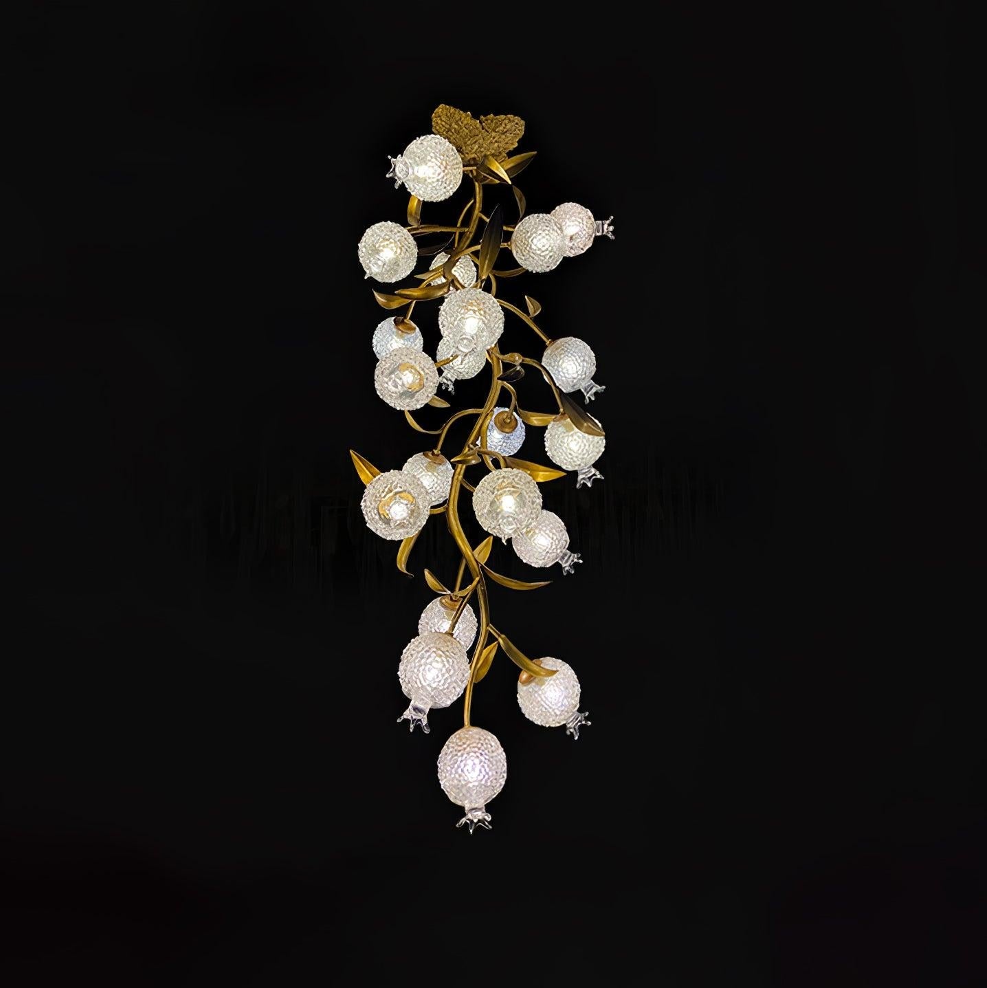 Pomegranate Brass Chandelier ∅ 19.7″ - Helia, Semi Flush Mounts-1-Luxehomezone