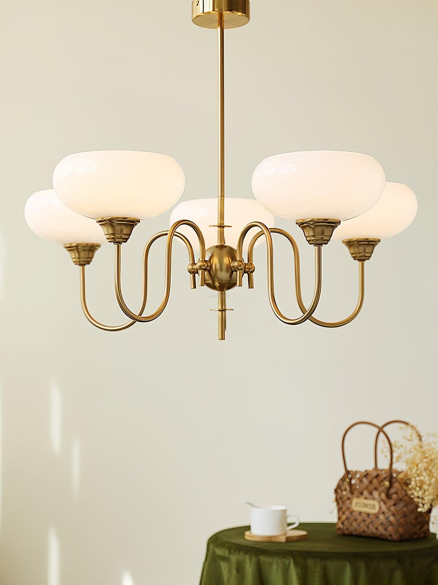 Creamy Persimmon Chandelier - Glass Chandelier, Persimmon-1-Luxehomezone