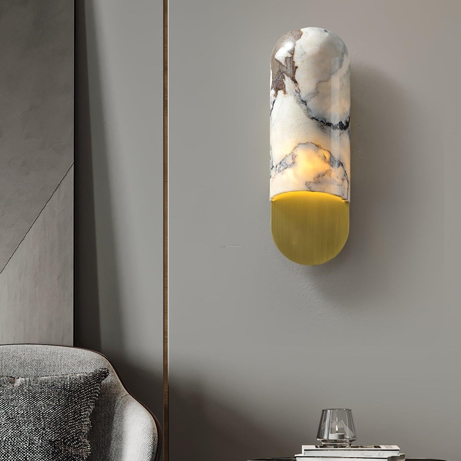 Hl Wall Sconce ∅ 3.8″ - Alabaster-1-Luxehomezone