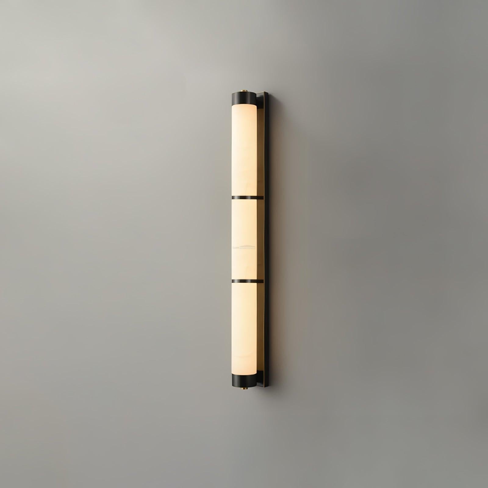 Cylindra Alabaster Brass Wall Sconce - Alabaster, Alabaster Wall Lamp-1-Luxehomezone