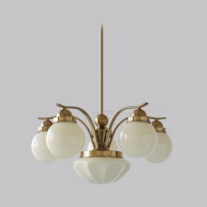 Ryttenberg Glass Chandelier with 4/6 heads - Bend, Marshmallow Chandelier-1-Luxehomezone
