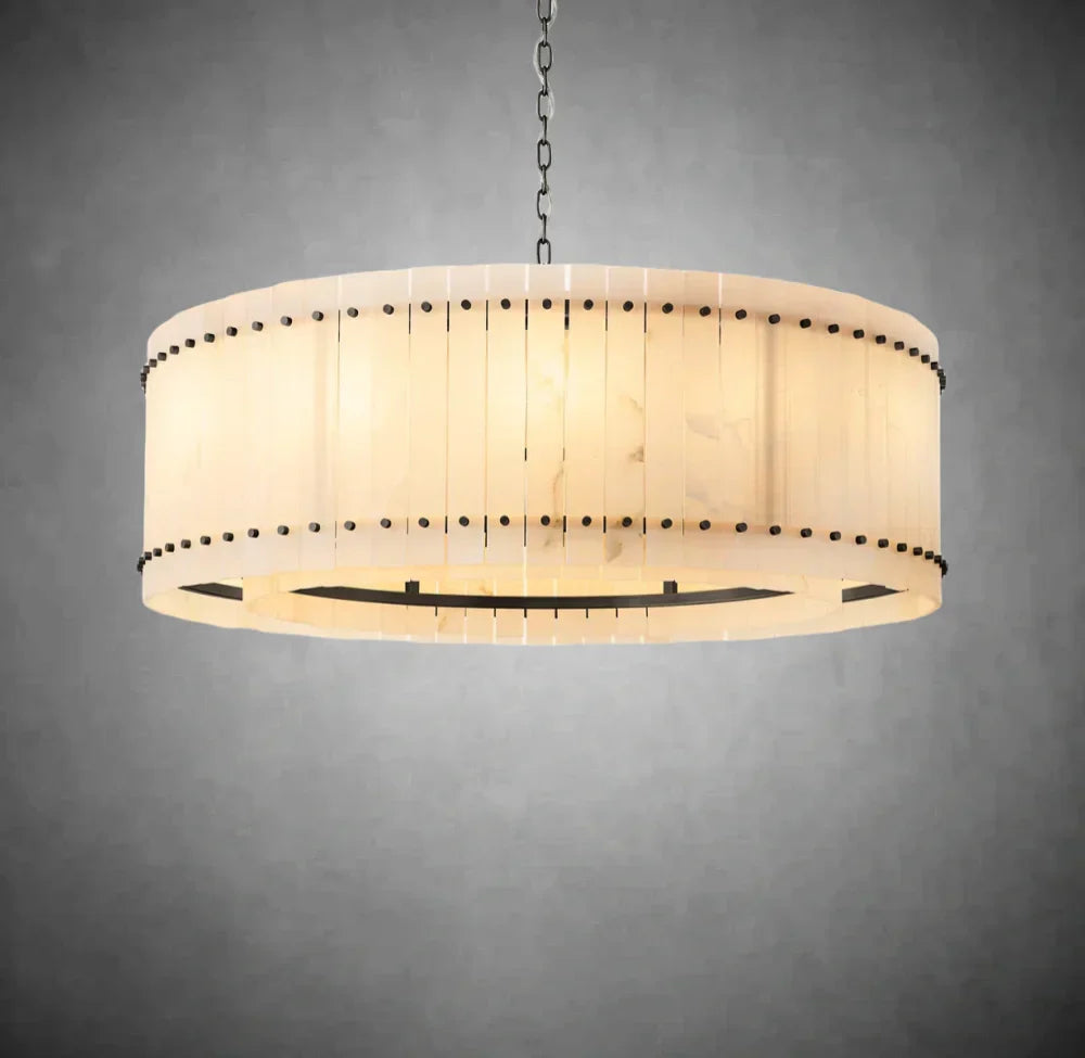 Lux Alabaster Round Chandelier