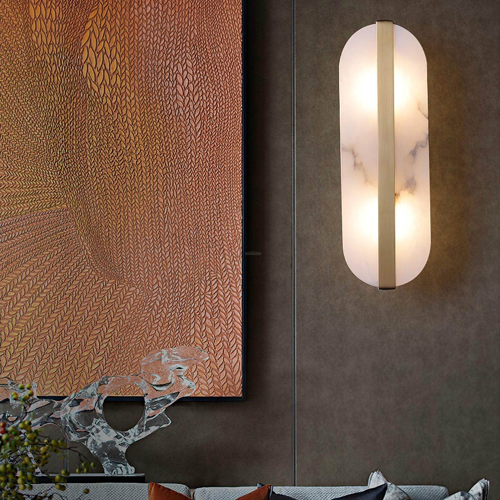 Stone Alabaster LED Wall Sconce - Alabaster, Alabaster Wall Lamp-1-Luxehomezone