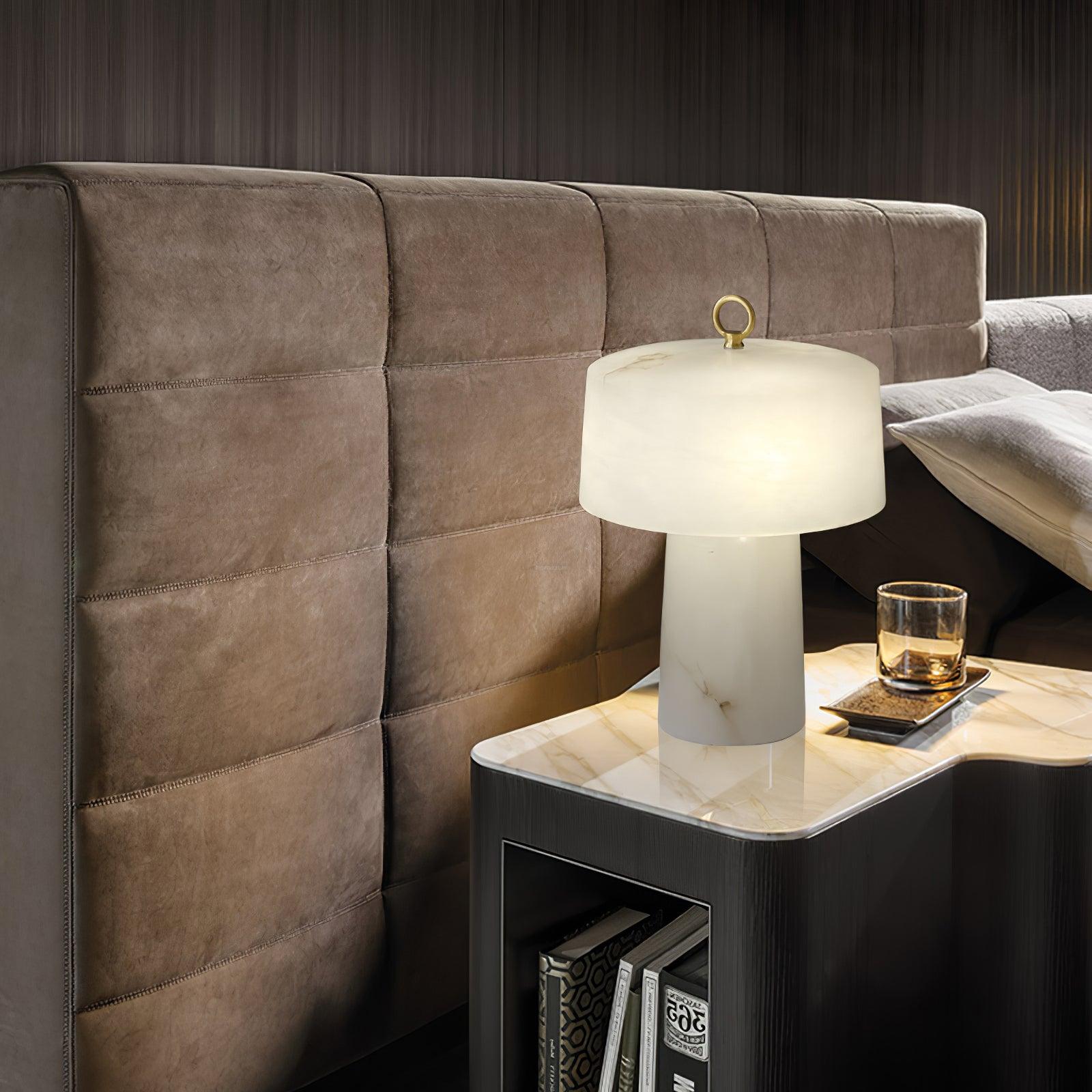 Aogashima Table Lamp  ∅ 11.8″ - Alabaster-1-Luxehomezone
