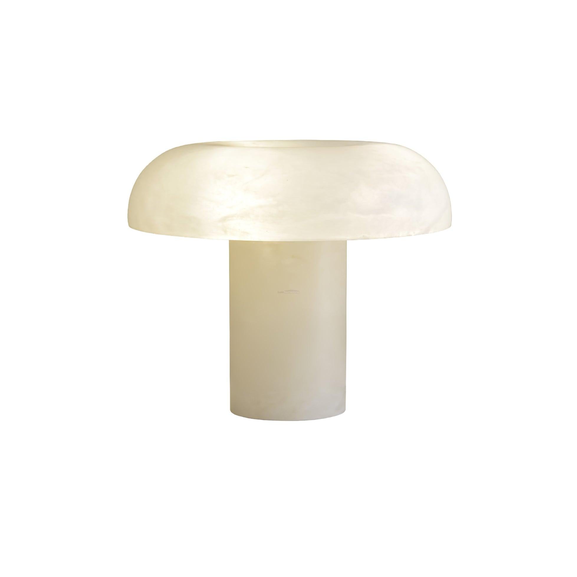 Mushroom Table Lamp Style B - Alabaster-1-Luxehomezone