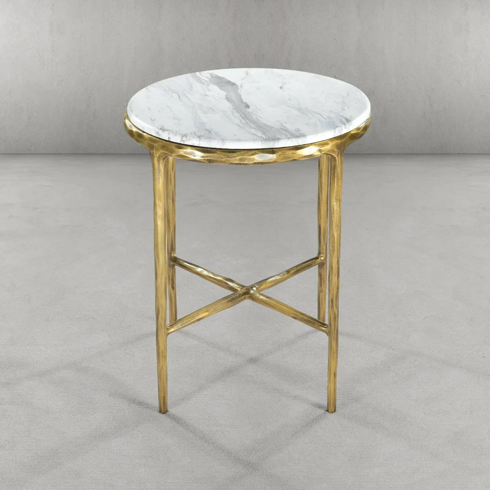 Thaddeus Round Marble Side Table 18" 22"