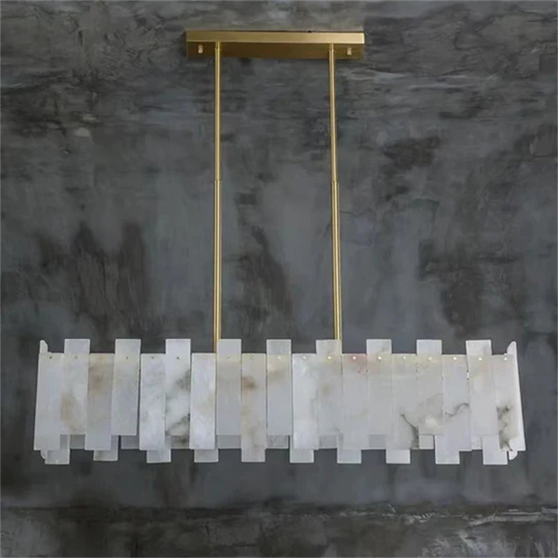 Anita Alabaster Linear Chandelier 39"