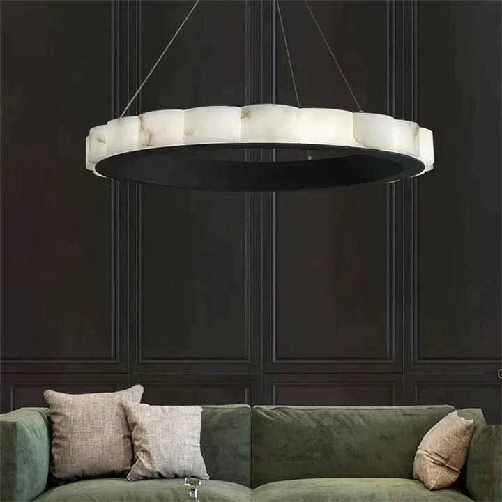 Melonie Alabaster Round Chandelier 23" 32" 39"