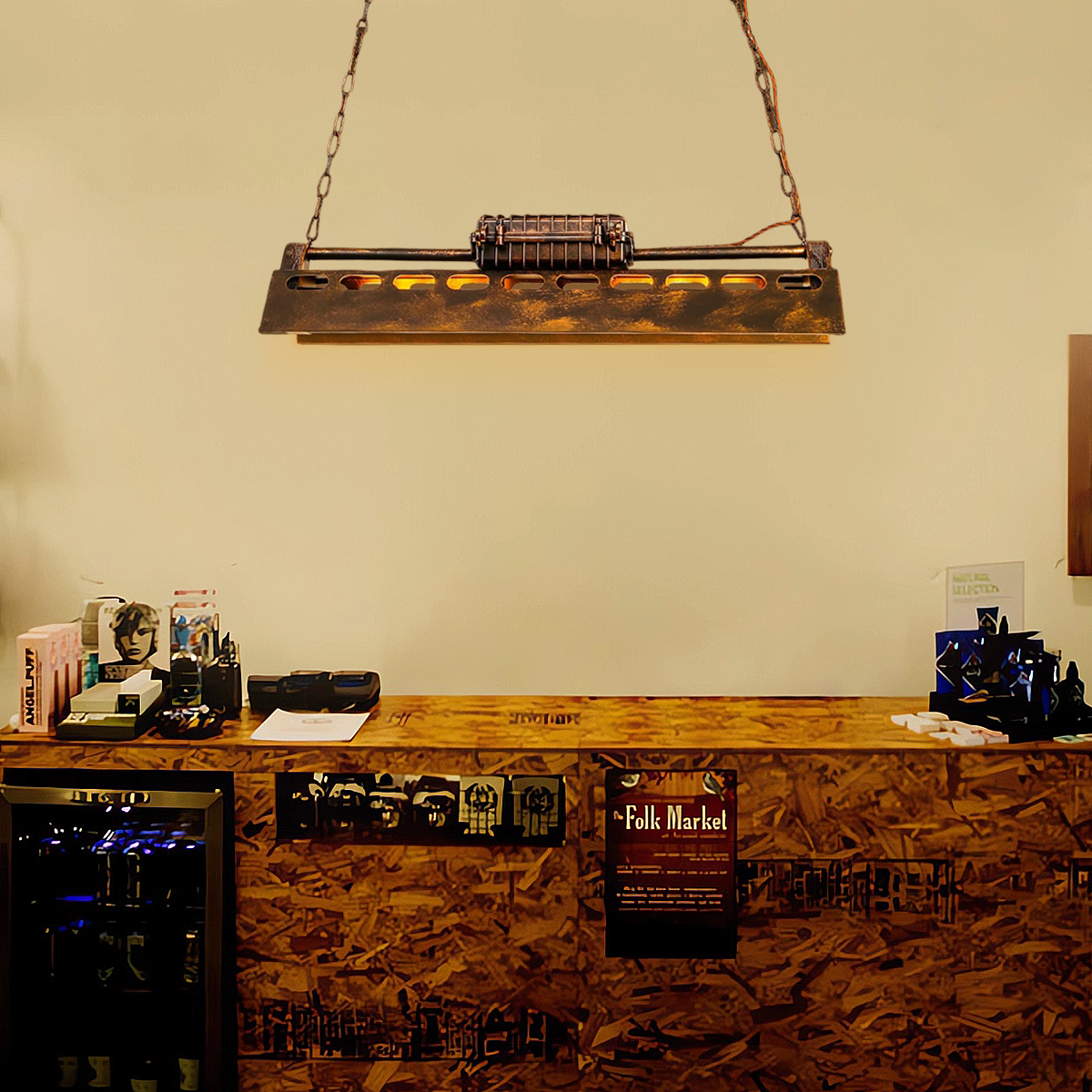 Industrial Steampunk Style Chandelier, Dining Table Lamp, Kitchen Island Lamp - Bar, Bloom, Optimized-1-Luxehomezone