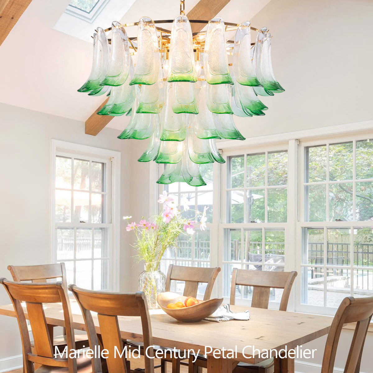 Lumis Murano Round Chandelier 30" Green