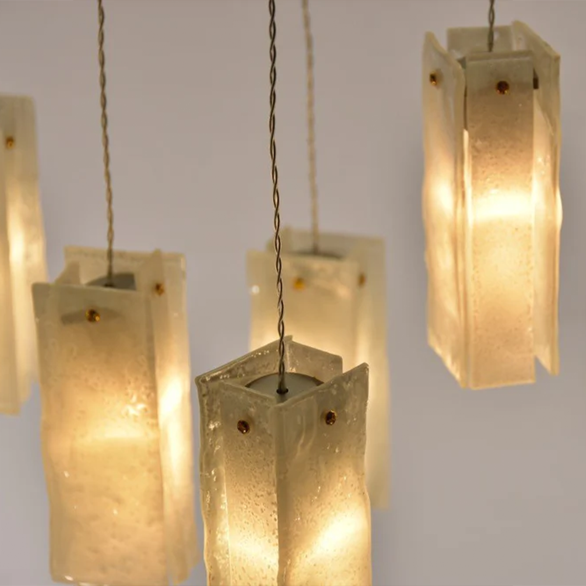 Rectangular  Glass  Pendant Chandelier Cluster - Cluster-1-Luxehomezone