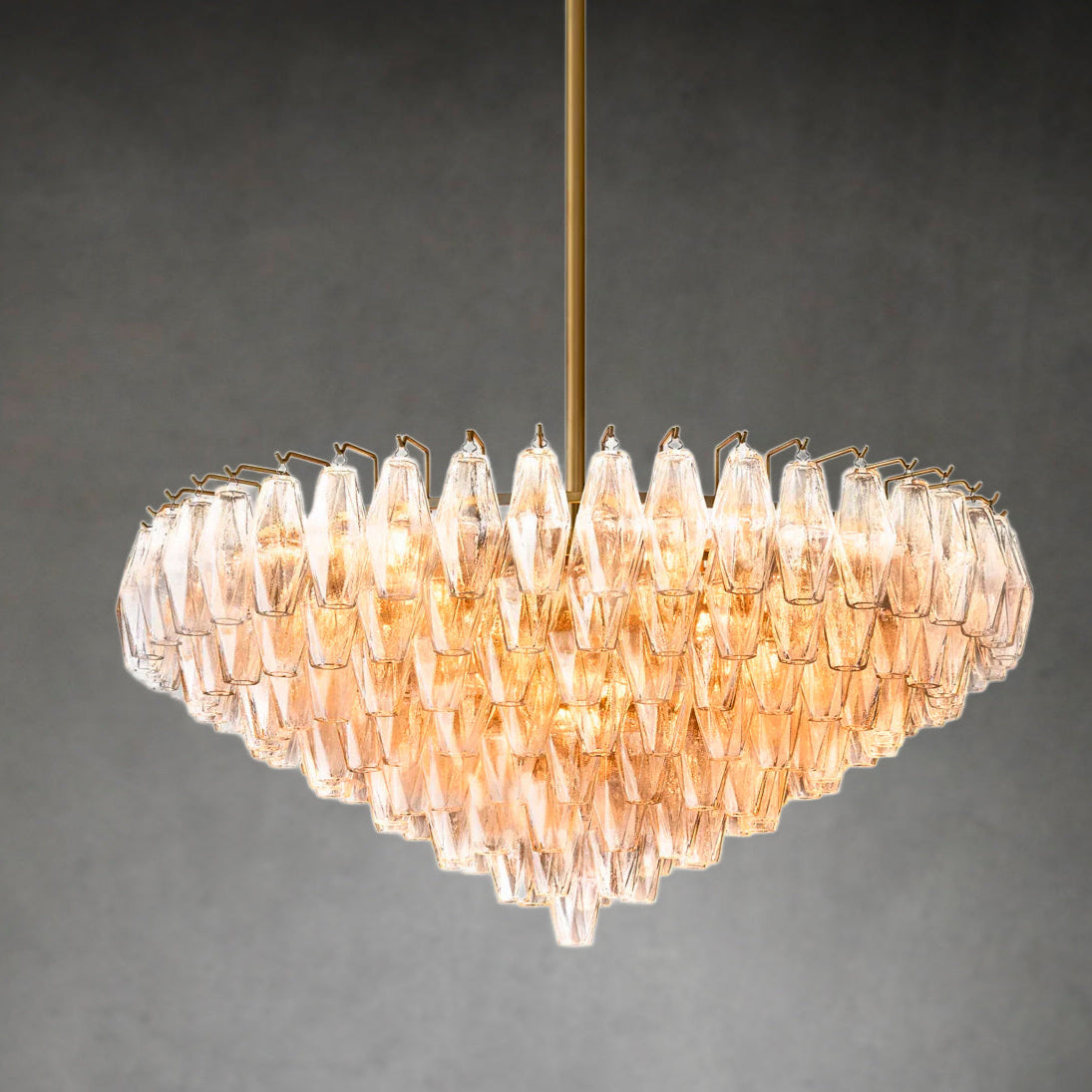 Chara Glass Tiered Round Chandelier 47"