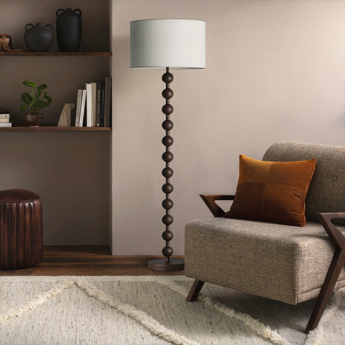 Hugo Barbell Floor Lamp  ∅ 15.7″ - Luxehomezone