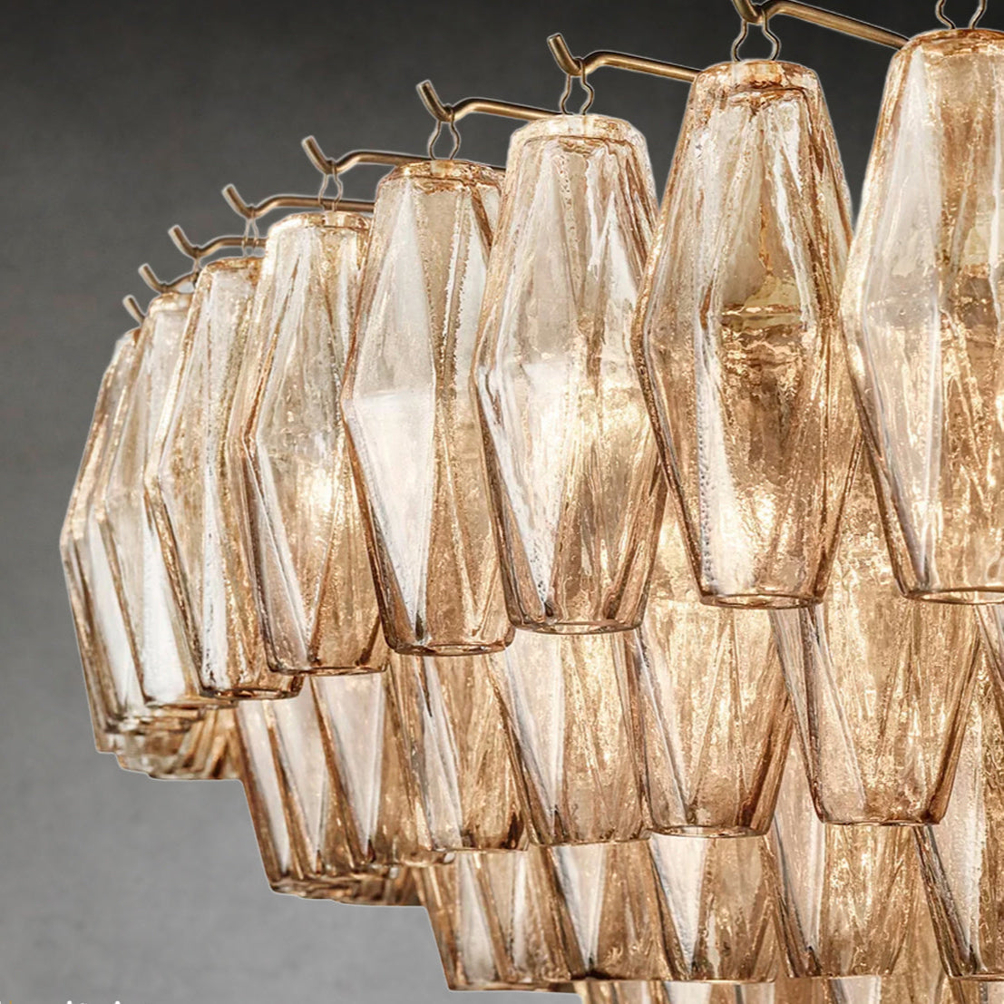 Chara Glass Tiered Round Chandelier 61"
