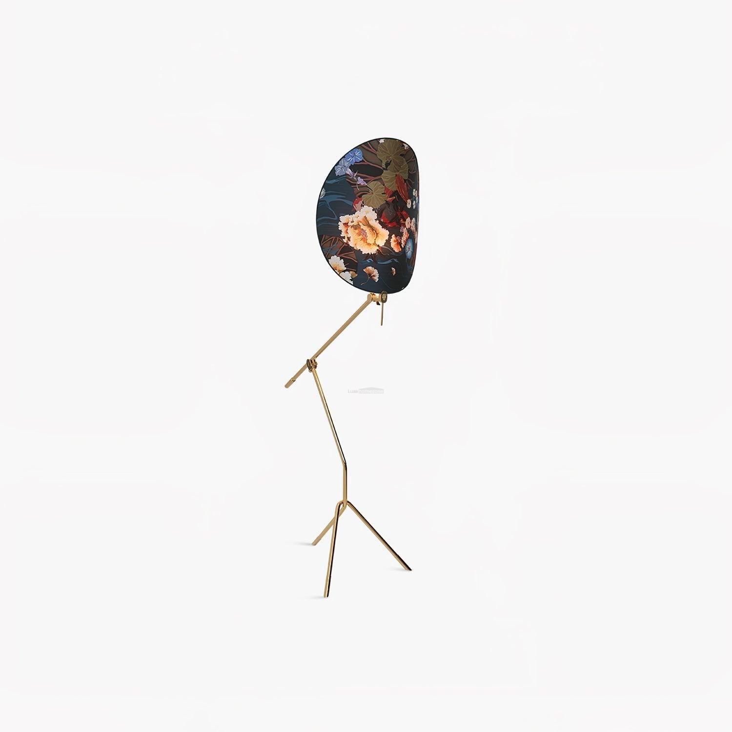 Floral Nocturne Floor Lamp ∅ 23.6″ - Drapery-1-Luxehomezone