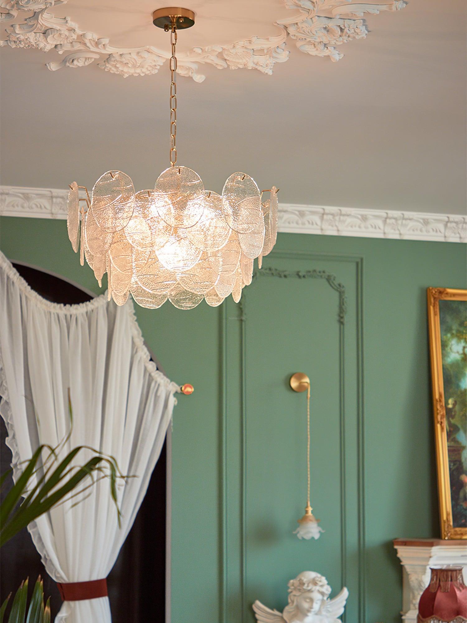 Glass Disc Chandelier with 4/6/9/12 heads - Cylinder-1-Luxehomezone