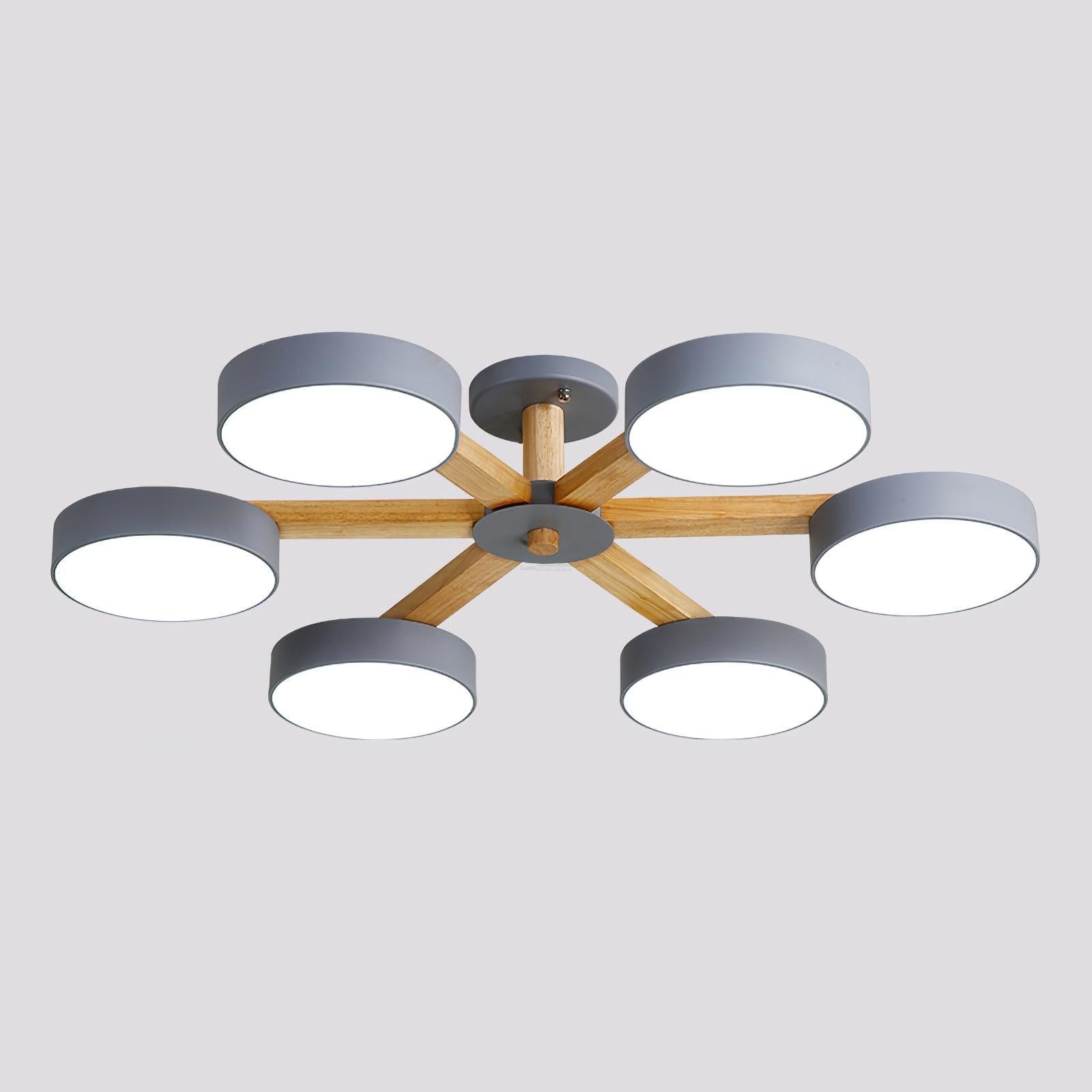 Modern Multi Stem Chandelier with 5/6/8 heads - Wood-1-Luxehomezone