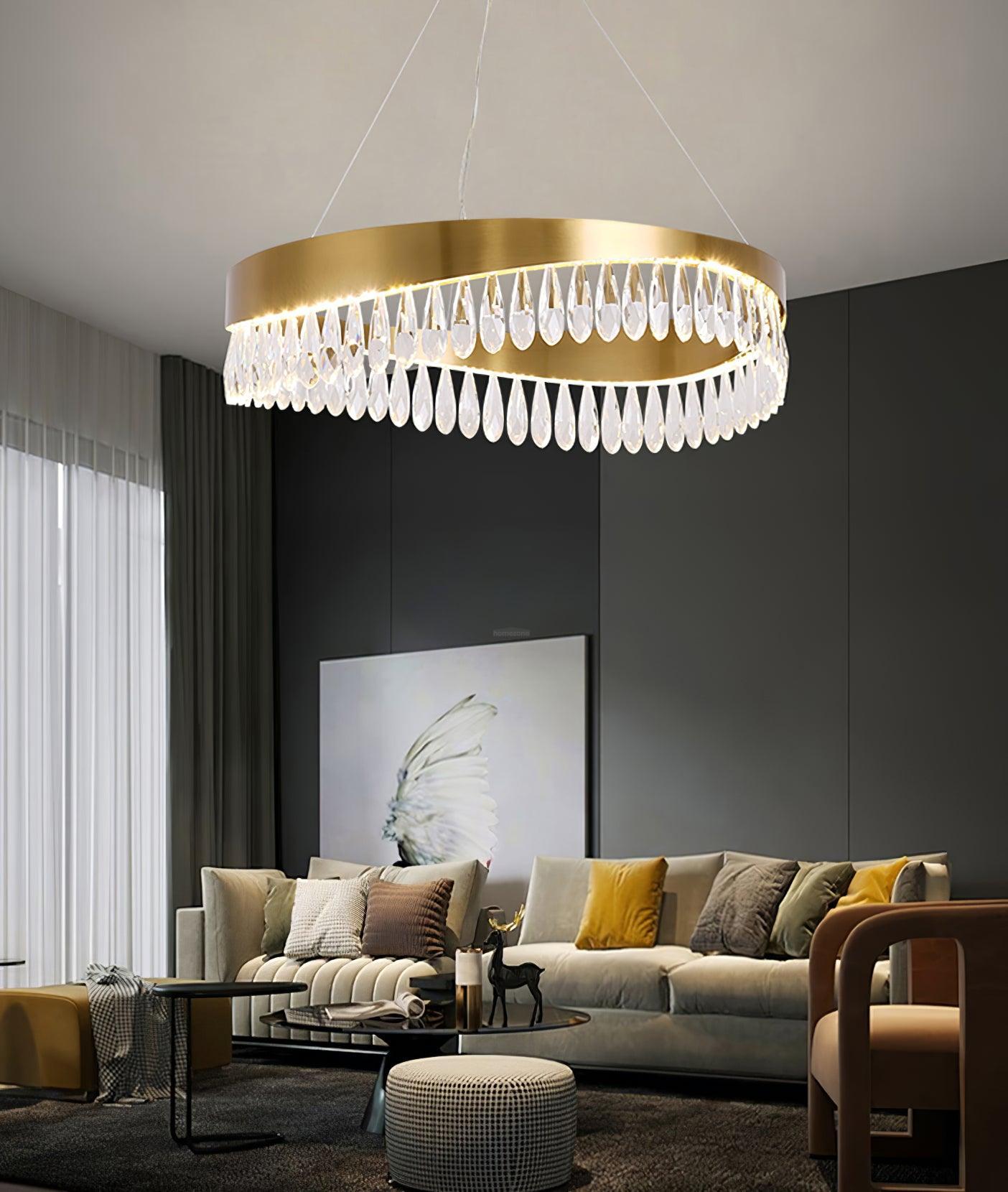 Crystal Sticks Round Chandelier - Luxehomezone