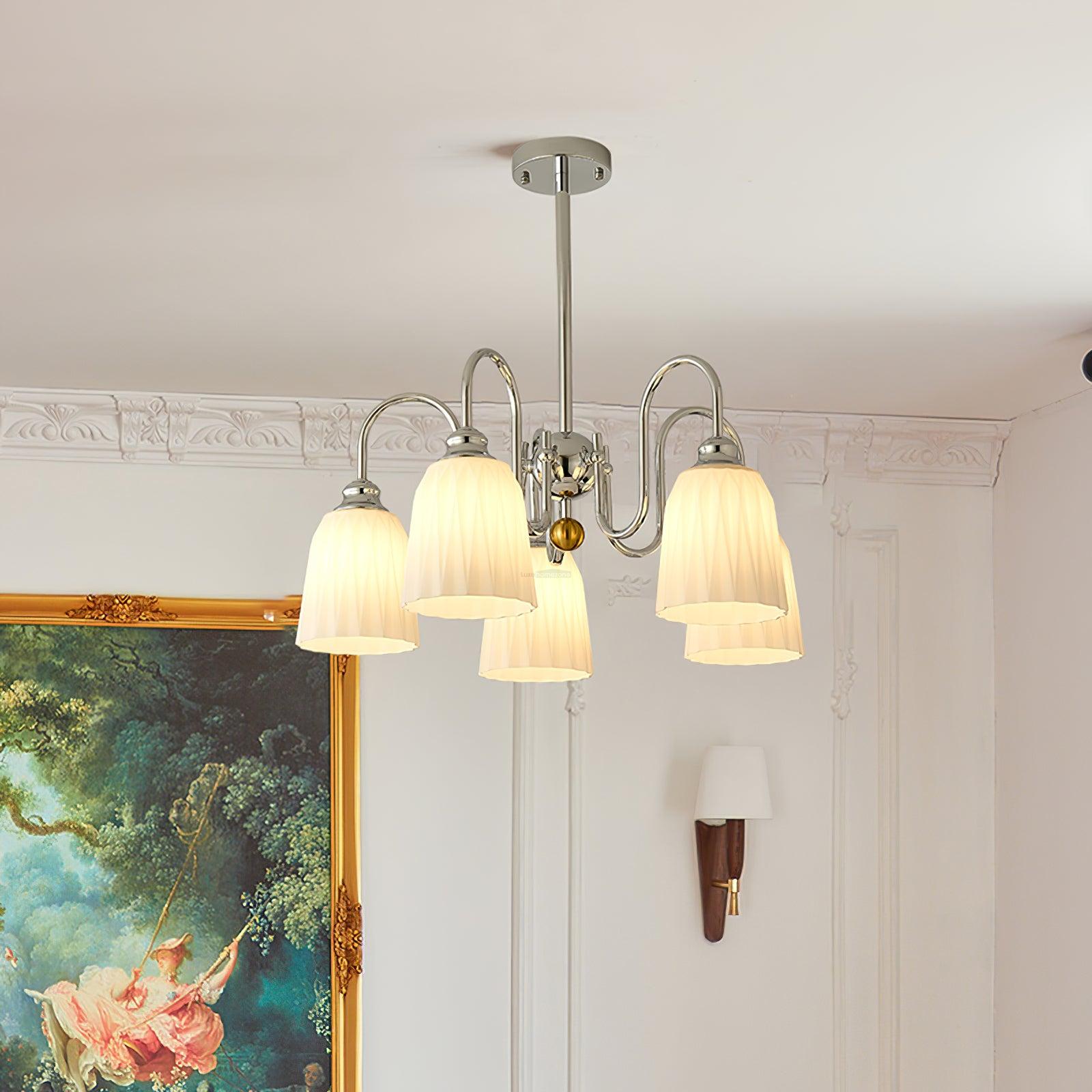 Bauhaus Pleated Chandelier with 3/5/6/8 heads