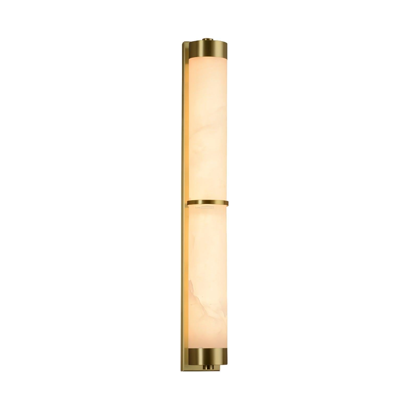 Cylindra Alabaster Brass Wall Sconce - Alabaster, Alabaster Wall Lamp-1-Luxehomezone